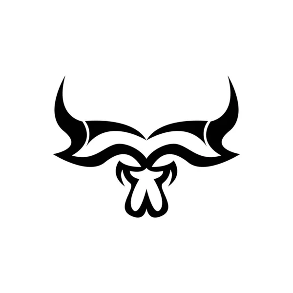 Bull Logo Design Bull Head Vector Enkel Vintage Buffalo Och — Stock vektor