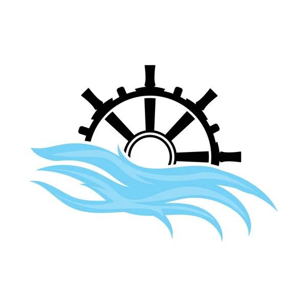 Schiffslenkrad Logo Vector Maritime Nautical Retro Vintage Template Design Für — Stockvektor