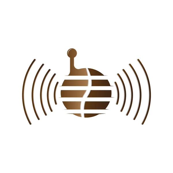 Kahve Radyo Logosu Podcast Radyo Tasarımı Kahve Konası Kahve Kafesi — Stok Vektör