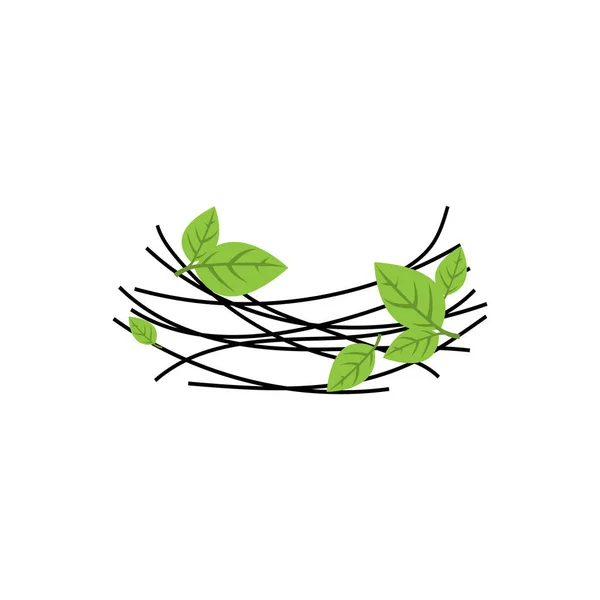 Kuş Yuvası Logosu Vektör Tasarımı Çizim Şablonu — Stok Vektör