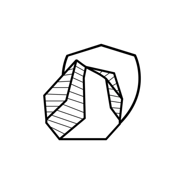 Λογότυπο Πέτρας Αφηρημένη Φυσική Πέτρα Σχεδίαση Περίγραμμα Vector Luxury Vintage — Διανυσματικό Αρχείο