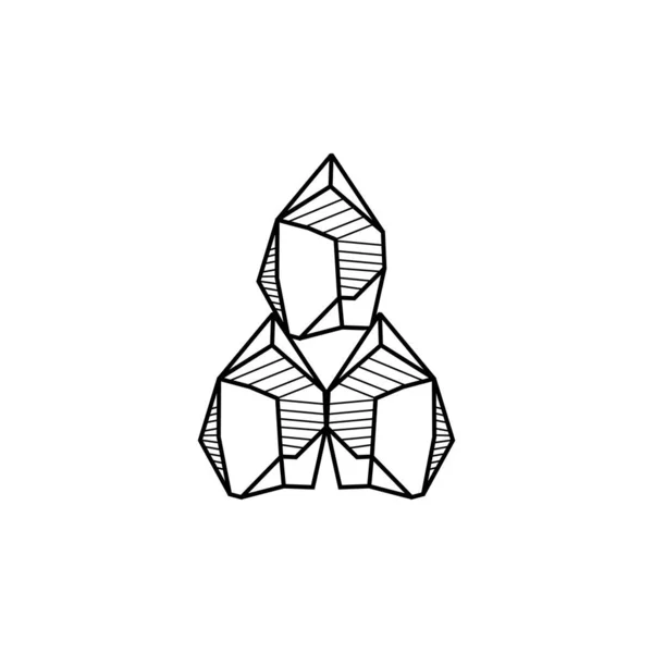 Logotipo Piedra Piedra Natural Abstracta Diseño Del Contorno Vector Lujo — Archivo Imágenes Vectoriales