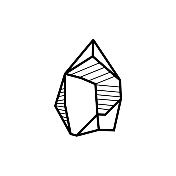 石のロゴ 天然石の抽象 アウトラインデザイン ベクトル高級ヴィンテージエメラルドの宝石ジュエリー — ストックベクタ