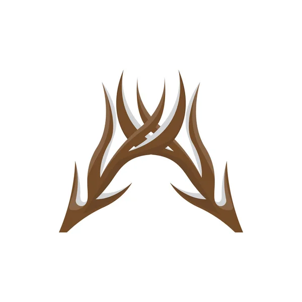 Logo Jelení Rohy Zvířecí Vektor Minimalistický Jednoduchý Design Symbol Ilustrace — Stockový vektor