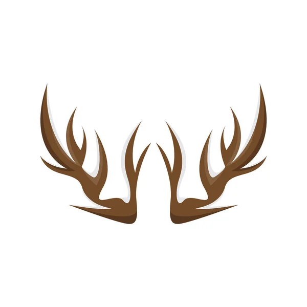 Deer Horn Logo Animal Vector Minimalist Simple Design Illustration Symbol — Stock Vector
