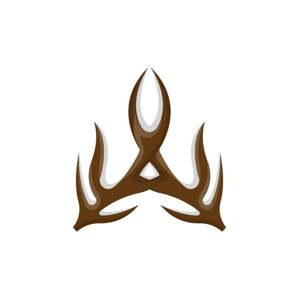 Logotipo Cuerno Ciervo Vector Animal Diseño Simple Minimalista Icono Símbolo — Vector de stock