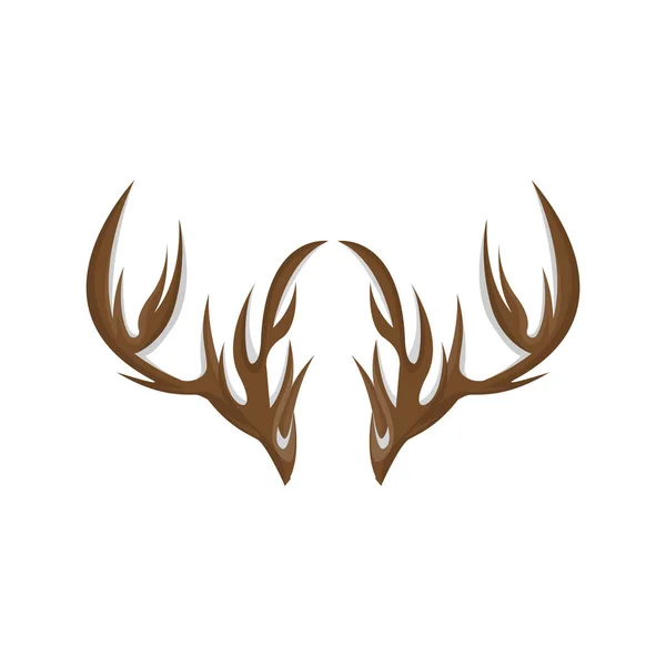 Logo Rogów Jelenia Wektor Zwierząt Minimalistyczny Prosty Projekt Ikona Symbolu — Wektor stockowy