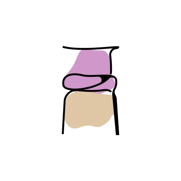 Logo Mebli Projekt Wyposażenia Domu Ikona Pokoju Ilustracja Stół Krzesło — Wektor stockowy