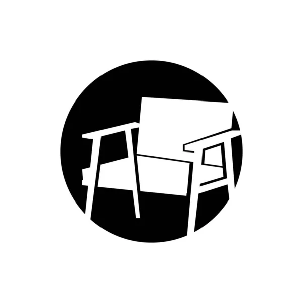 Logo Della Mobilia Disegno Dell Arredamento Domestico Illustrazione Dell Icona — Vettoriale Stock