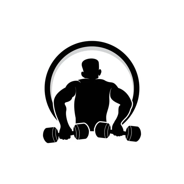 Siłownia Logo Fitness Health Vector Trening Mięśni Sylwetka Design Fitness — Wektor stockowy