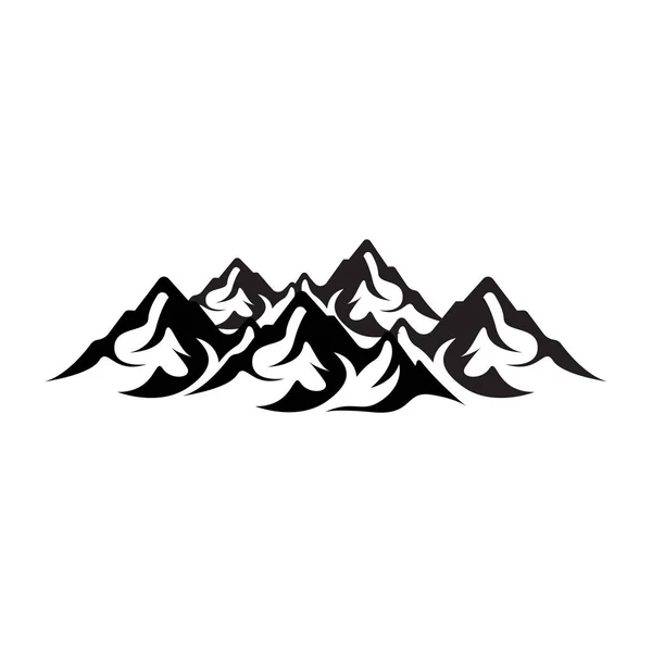 Логотип Гори Дизайн Пейзажу Альпіністи Пригоди Шаблонна Ілюстрація — стоковий вектор