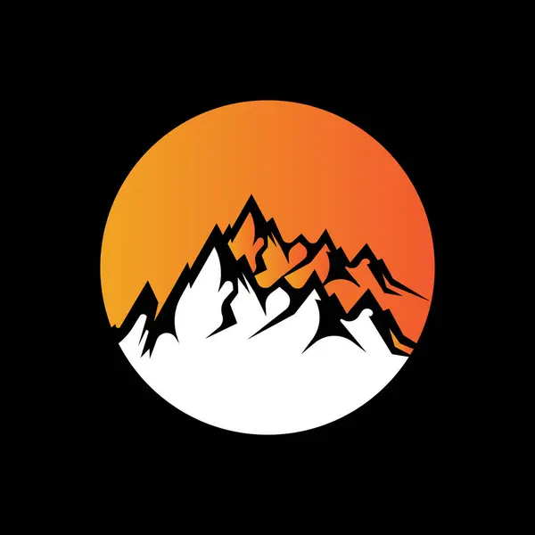 Logo Montagna Paesaggio Naturale View Design Arrampicatori Avventura Illustrazione Modello — Vettoriale Stock