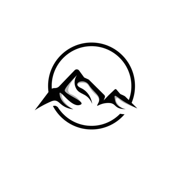 Mountain Logo Natur Landskap Visa Design Klättrare Och Äventyr Mall — Stock vektor