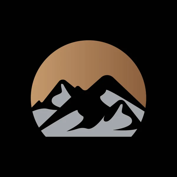 Horské Logo Příroda Krajina Pohled Design Horolezci Dobrodružství Šablona Ilustrace — Stockový vektor