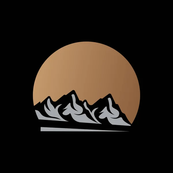 Logo Górskie Projekt Krajobrazu Przyrodniczego Wspinacze Przygoda Ilustracja Szablonu — Wektor stockowy