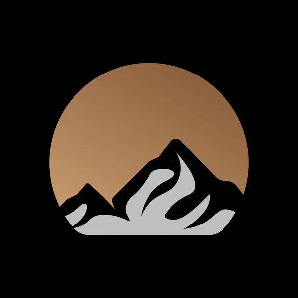 Logo Montagne Nature Paysage Conception Escalades Aventure Illustration Modèle — Image vectorielle