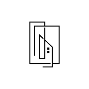 Skyline Logosu, Basit Modern Gökdelenler Tasarımı, Vektör Şehir Binaları, Simge Görünümü