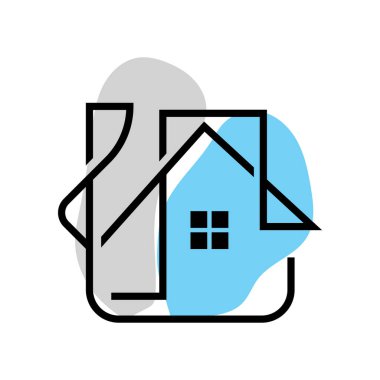 Skyline Logosu, Basit Modern Gökdelenler Tasarımı, Vektör Şehir Binaları, Simge Görünümü