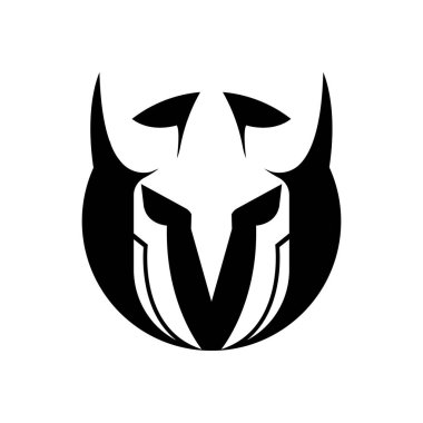 Spartalı Logo Tasarımı, Vektör Koruyucu Dövüşçüsü, Basit Yunan Savaşçı Miğferi