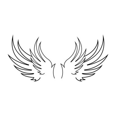 Kanat Logosu Tasarımı, Vektör Kartal Şahin Kanatları, Güzel Uçan Kuş, Çizim Sembolü