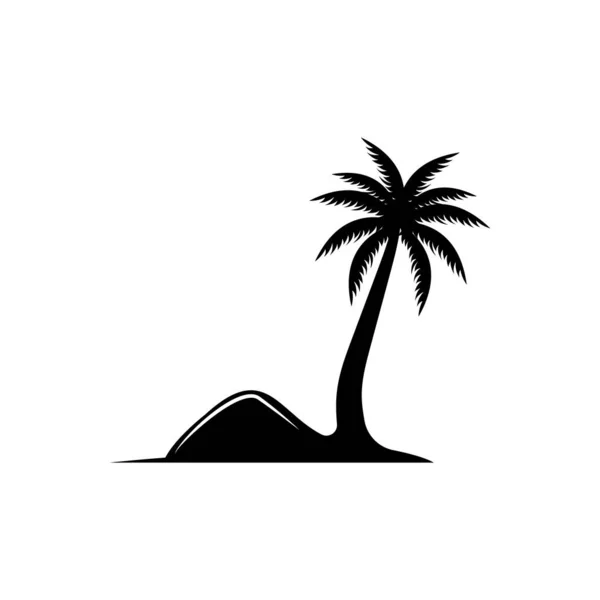 Logotipo Coqueiro Design Vetor Planta Praia Verão Palmeira Modelo Ilustração — Vetor de Stock