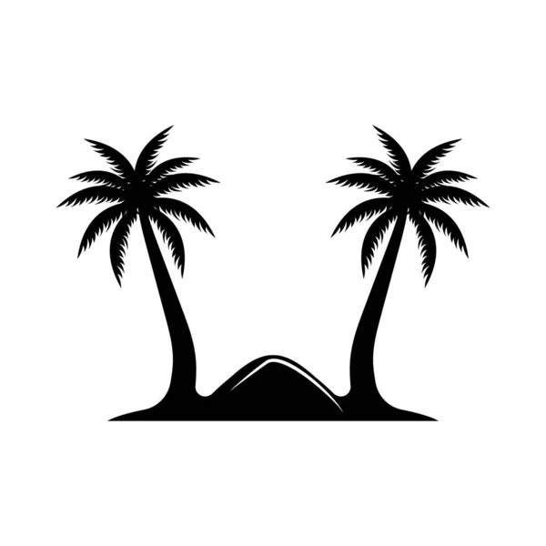 Projekt Logo Drzewa Kokosowego Wektor Roślin Plaży Lato Palmy Szablon — Wektor stockowy
