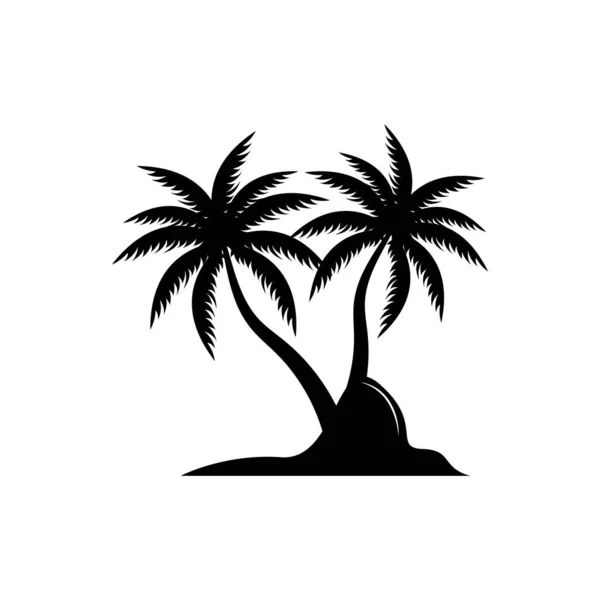Hindistan Cevizi Ağacı Logosu Tasarımı Plaj Bitkisi Vektörü Palmiye Ağacı — Stok Vektör