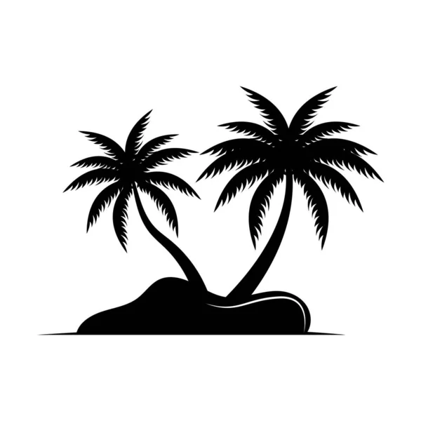 Logo Dell Albero Cocco Progettare Vettore Della Pianta Della Spiaggia — Vettoriale Stock