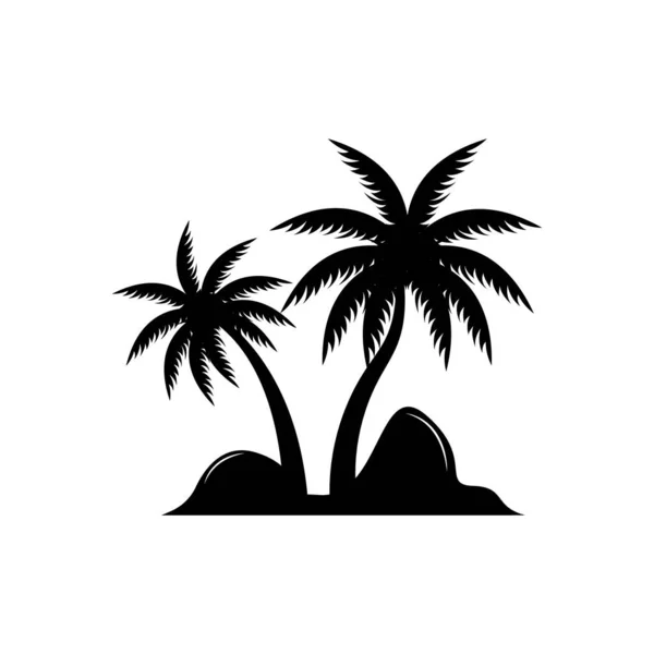 Coconut Tree Logo Design Strandpflanzenvektor Palmensommer Illustrationsvorlage — Stockvektor