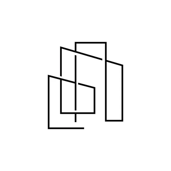 Logotipo Skyline Design Moderno Simples Arranha Céus Edifícios Paisagem Urbana —  Vetores de Stock