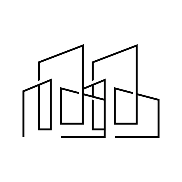 Skyline Logo Simple Modern Design Skyscrapers Vector Cityscape Buildings Icon — Stock Vector