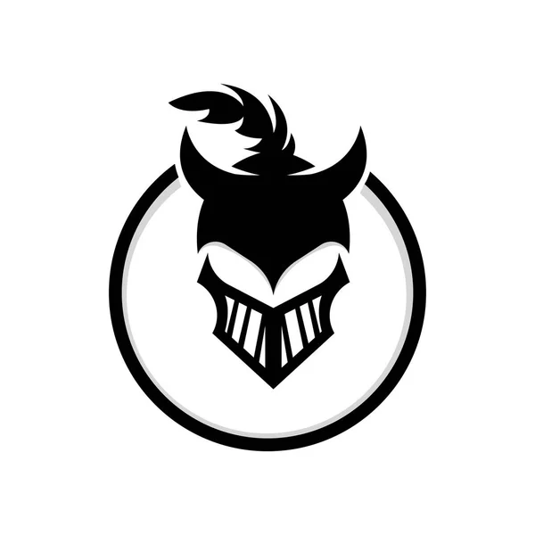 Spartan Logo Design Vector Viking Guardian Fighter Casque Guerrier Grec — Image vectorielle