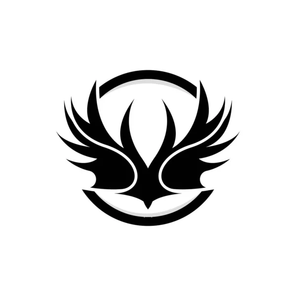 Conception Logo Aile Ailes Faucon Aigle Vecteur Oiseau Volant Beauté — Image vectorielle