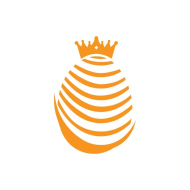 Yumurta Logosu Tasarımı, Vektör Bahçesi Tarım, Basit Sembol Şablonu