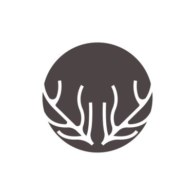 Geyik boynuzu logosu, Hayvan Vektörü, Minimalist Basit Tasarım, Çizim Sembolü Simgesi Simgesi Simgesi Simgesi