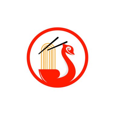 Logo Kuğu Vektörü Desen Şablonu çizimi