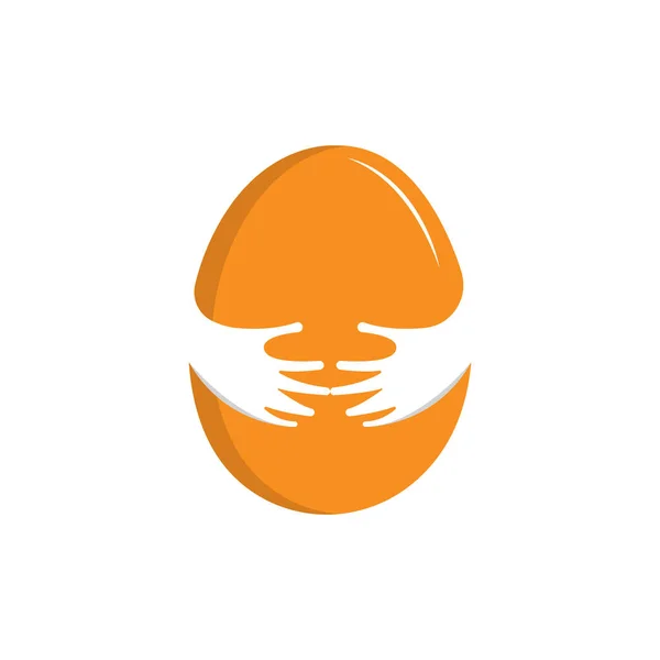 Egg Logo Design Vector Tuin Boerderij Landbouw Eenvoudig Symbool Model — Stockvector
