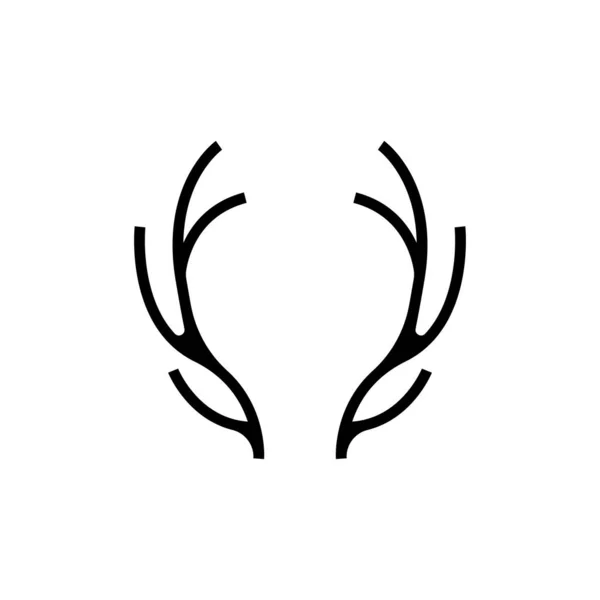 Hjorthorn Logo Djur Vektor Minimalistisk Enkel Design Illustration Symbol Ikon — Stock vektor
