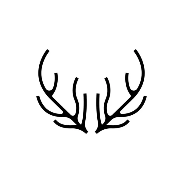 Hertenhoorn Logo Diervector Minimalistisch Eenvoudig Ontwerp Illustratie Symbool Ikoon — Stockvector