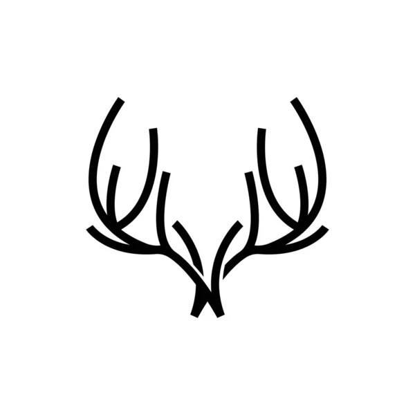 Deer Horn Logo Animal Vector Minimalist Simple Design Illustration Symbol — 스톡 벡터
