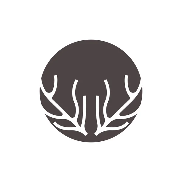 Hertenhoorn Logo Diervector Minimalistisch Eenvoudig Ontwerp Illustratie Symbool Ikoon — Stockvector