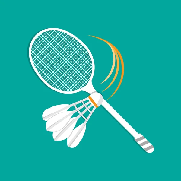 Logo Badminton Design Vecteur Sport Logo Shuttlecock Tournoi Badminton Badge — Image vectorielle
