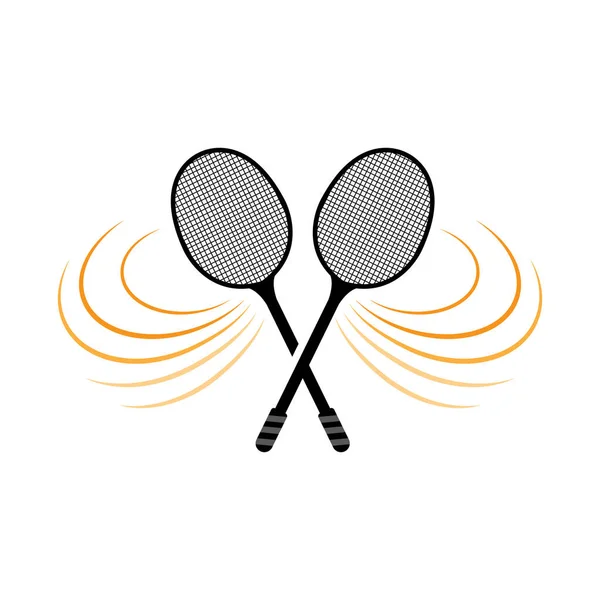 Badminton Logo Design Vetor Esportes Logotipo Shuttlecock Torneio Badminton Emblema — Vetor de Stock