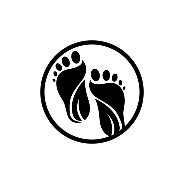 Foot Care Logo Design Health Illustration Woman Pedicure Salon Vector — Stok Vektör