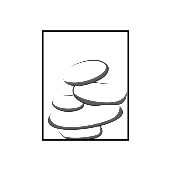 Taş Logo Vektör Zen Meditasyon Taş Dengesi Sükunet Yoga Minimalist — Stok Vektör
