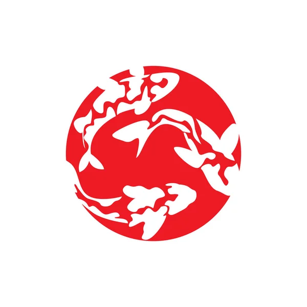 Conception Logo Poisson Koi Chinois Chanceux Triomphe Vecteur Poisson Ornemental — Image vectorielle