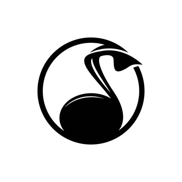 Logo Kuğu Vektörü Desen Şablonu Çizimi — Stok Vektör