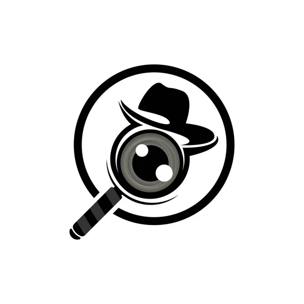 Logotipo Búsqueda Diseño Lupa Objeto Vector Herramienta Detective Símbolo Ilustración — Vector de stock