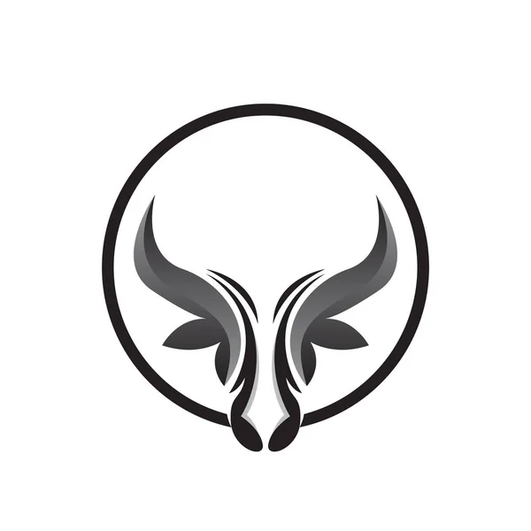 Logo Buffalo Vecteur Animal Ferme Bétail Silhouette Modèle Simple Conception — Image vectorielle