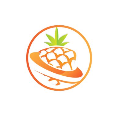 Ananas Logosu Tasarımı, Taze Meyve Vektörü, Çiftlik Resimleri, Meyve Ürünleri Markası Etiketi